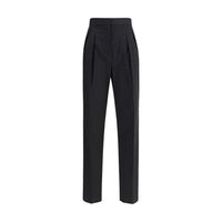 Max Mara Black Fleece Wool Dress Pants