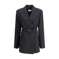 Max Mara Black Fleece Wool Full-Length Jacket