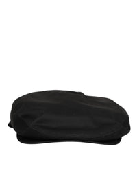 Dolce & Gabbana Black Cotton Dg Logo Newsboy Cloth Capello Hat