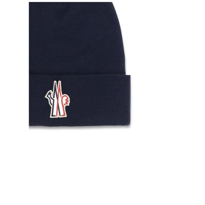 Moncler Grenoble Blue Fleece Wool Beanie