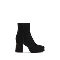 Valentino Garavani Black Calf Leather Bos Taurus Ankle Boots
