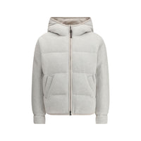 Brunello Cucinelli Gray Cashmere Full-Length Jacket