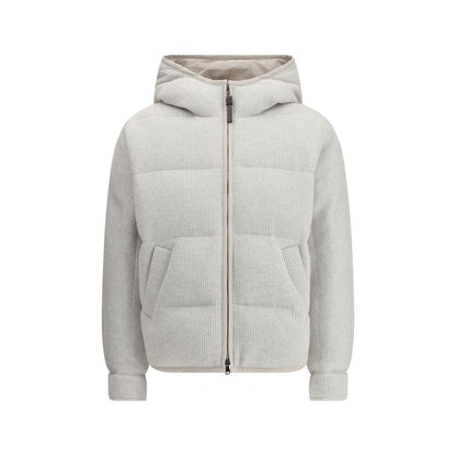 Brunello Cucinelli Gray Cashmere Full-Length Jacket