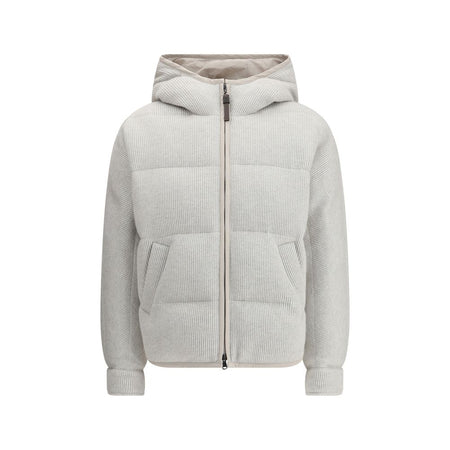 Brunello Cucinelli Gray Cashmere Full-Length Jacket