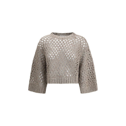 Brunello Cucinelli Brown Silk Sweatshirt