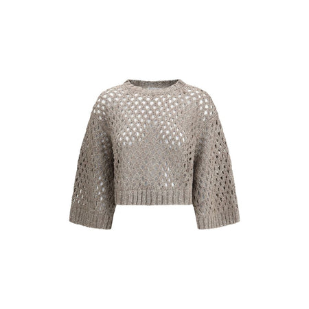 Brunello Cucinelli Brown Silk Sweatshirt