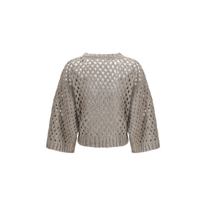 Brunello Cucinelli Brown Silk Sweatshirt