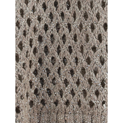 Brunello Cucinelli Brown Silk Sweatshirt