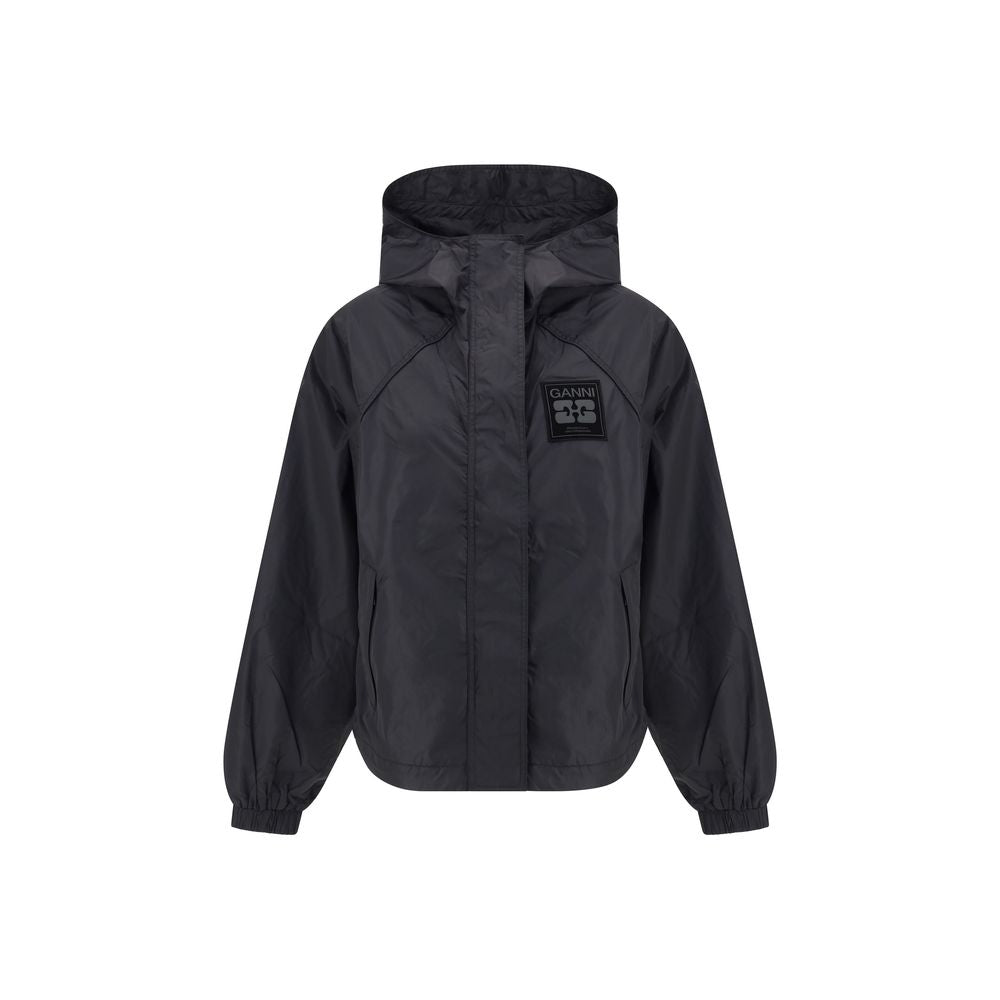 Ganni Black Nylon Shell Jacket