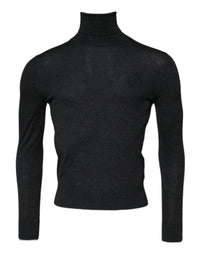 Dolce & Gabbana Black Wool Turtle Neck Men Pullover Sweater