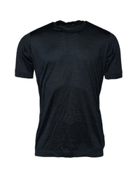 Dolce & Gabbana Blue Silk Crew Neck Short Sleeves Men T-Shirt