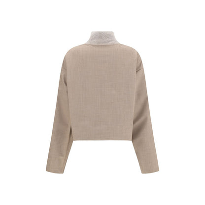 Fabiana Filippi Beige Fleece Wool Coat