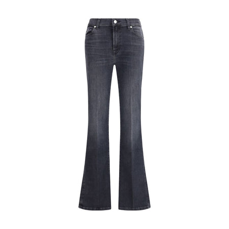 7FOR Black Cotton Bootcut Jeans