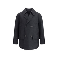 Fendi Gray Fleece Wool Coat