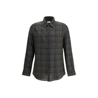 Saint Laurent Green Cotton Pattern Shirt
