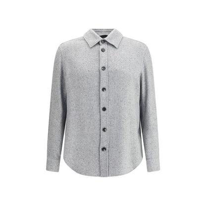 ZEGNA Gray Cashmere Dress Shirt