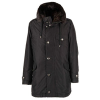 Dolce & Gabbana Black Silk Men Parka