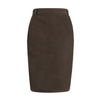 Saint Laurent Brown Denim Skirt