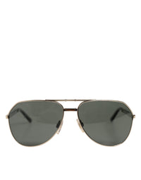 Dolce & Gabbana DG2106K Black Gold Plated Polarized MetalFrame Sunglasses