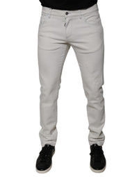 Dolce & Gabbana White Cotton Stretch Skinny Men Denim Jeans