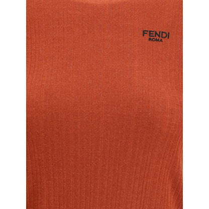 Fendi Red Fleece Wool Top
