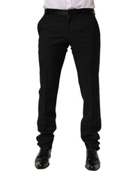 Dolce & Gabbana Black Wool Formal Dress Men Trouser Pants
