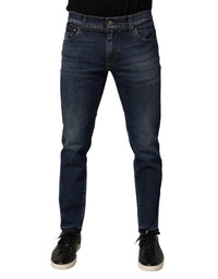 Dolce & Gabbana Blue Cotton Stretch Skinny Men Denim Jeans