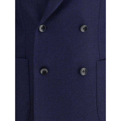 Gi Capri Blue Fleece Wool Coat