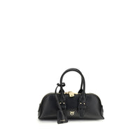 PINKO Black Calf Leather Bos Taurus Handbag