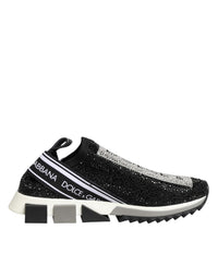 Dolce & Gabbana Black Silver Slip On Sorrento Sneakers Shoes