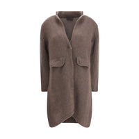 Ella Semi-long Sweater with a front hook-and-eye closure