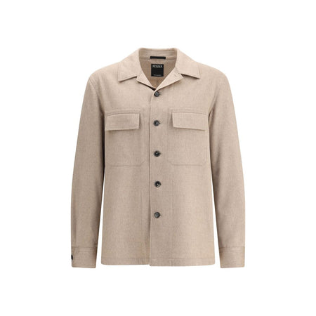 ZEGNA Beige Cashmere Coat