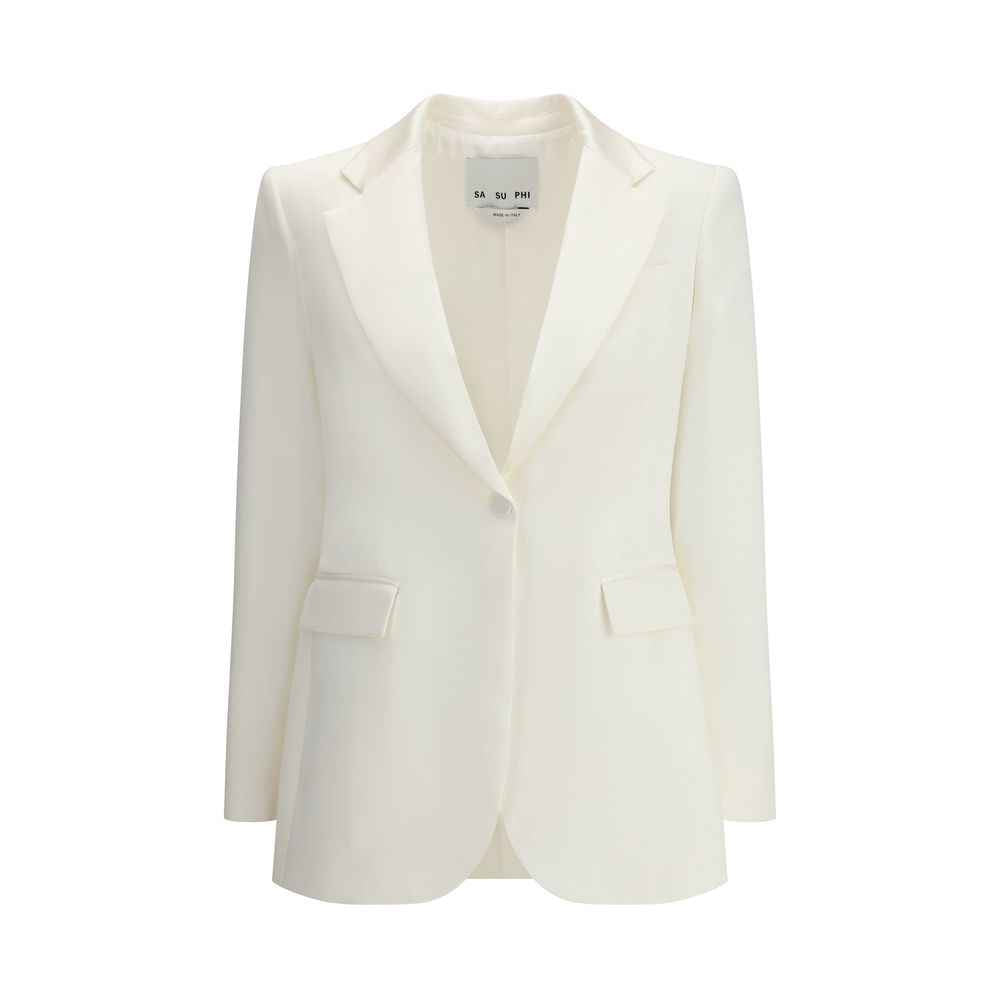 SA SU PHI White Silk Blazer