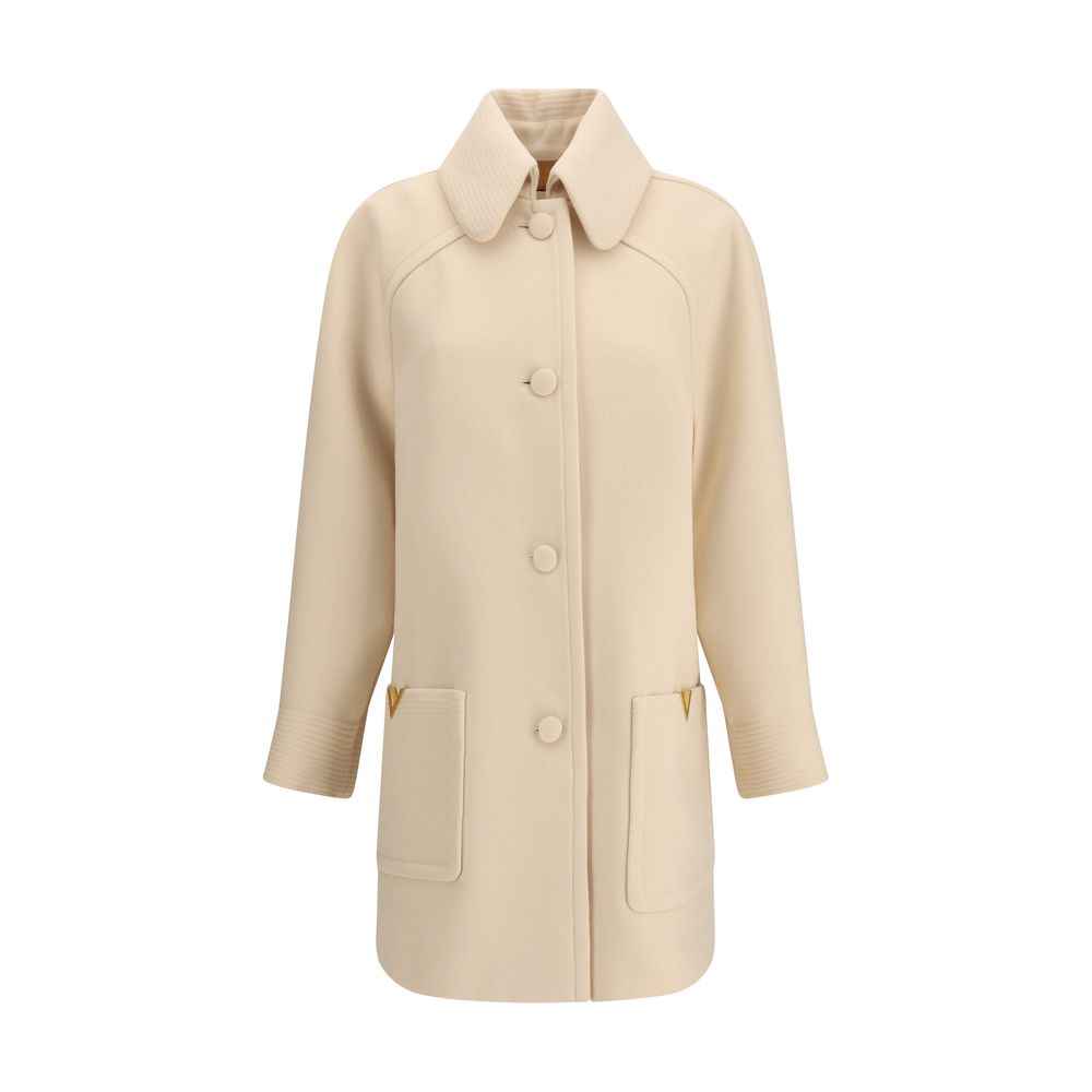 Valentino Cream Fleece Wool Coat
