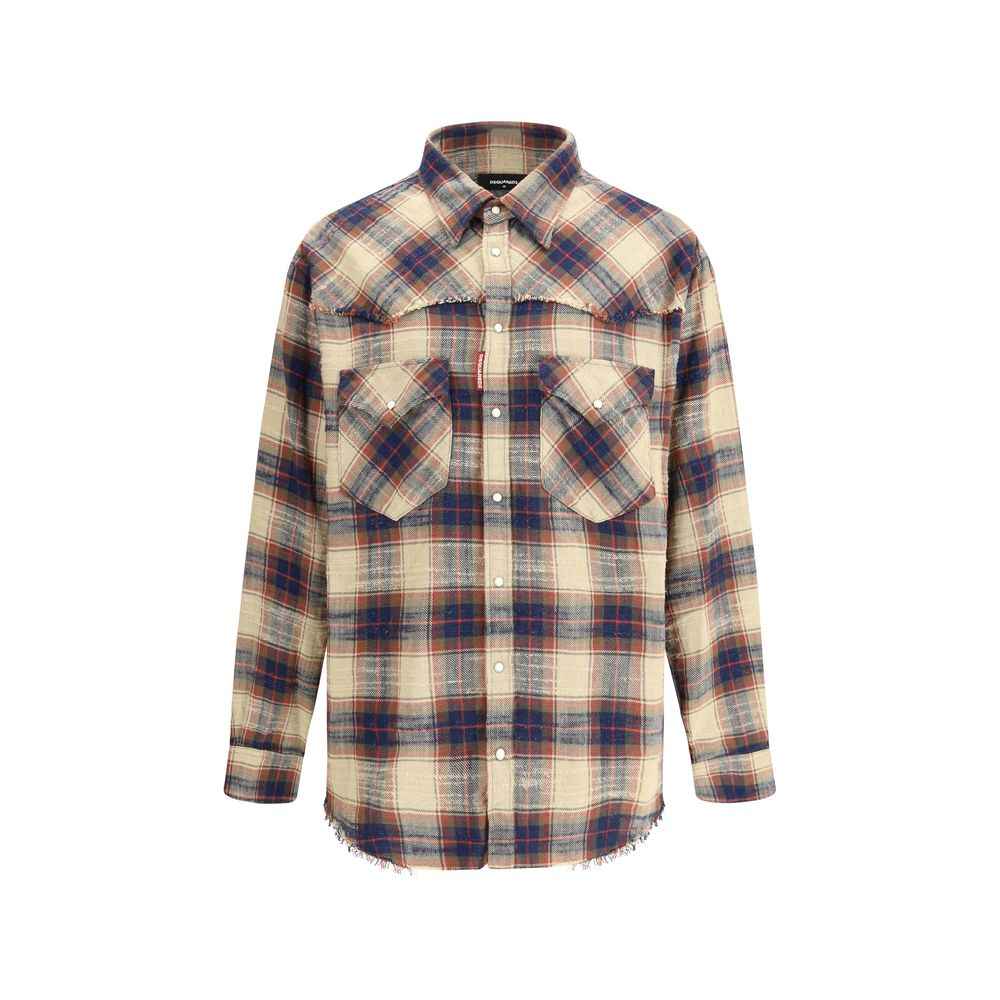 Dsquared² Brown Cotton Pattern Shirt