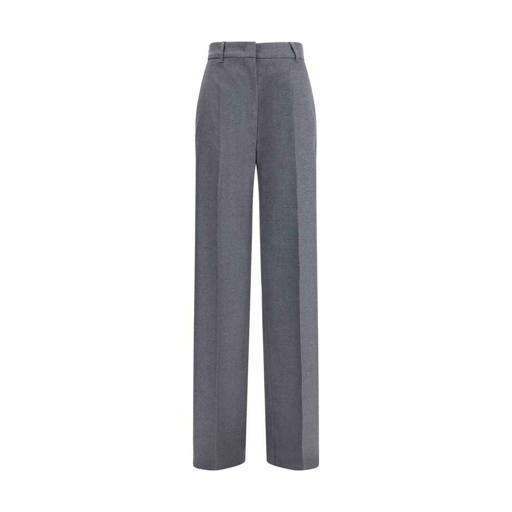 Max Mara Gray Fleece Wool Casual Pants