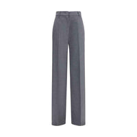 Max Mara Gray Fleece Wool Casual Pants