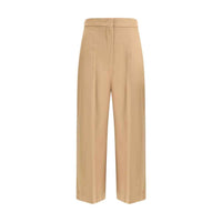 Max Mara Beige Fleece Wool Casual Pants