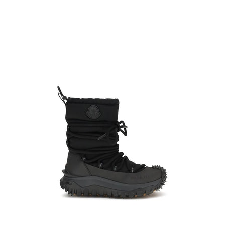 Moncler Black Polyamide Lace-Up Boots