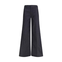 Darkpark Black Polyester Flared Pants