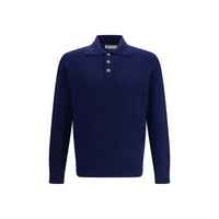 Brunello Cucinelli Blue Cashmere Polo Shirt