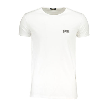 Cavalli Class White Cotton T-Shirt