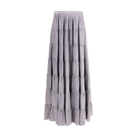 Forte_Forte Gray Silk Long Skirt