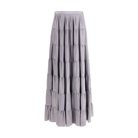 Forte_Forte Gray Silk Long Skirt