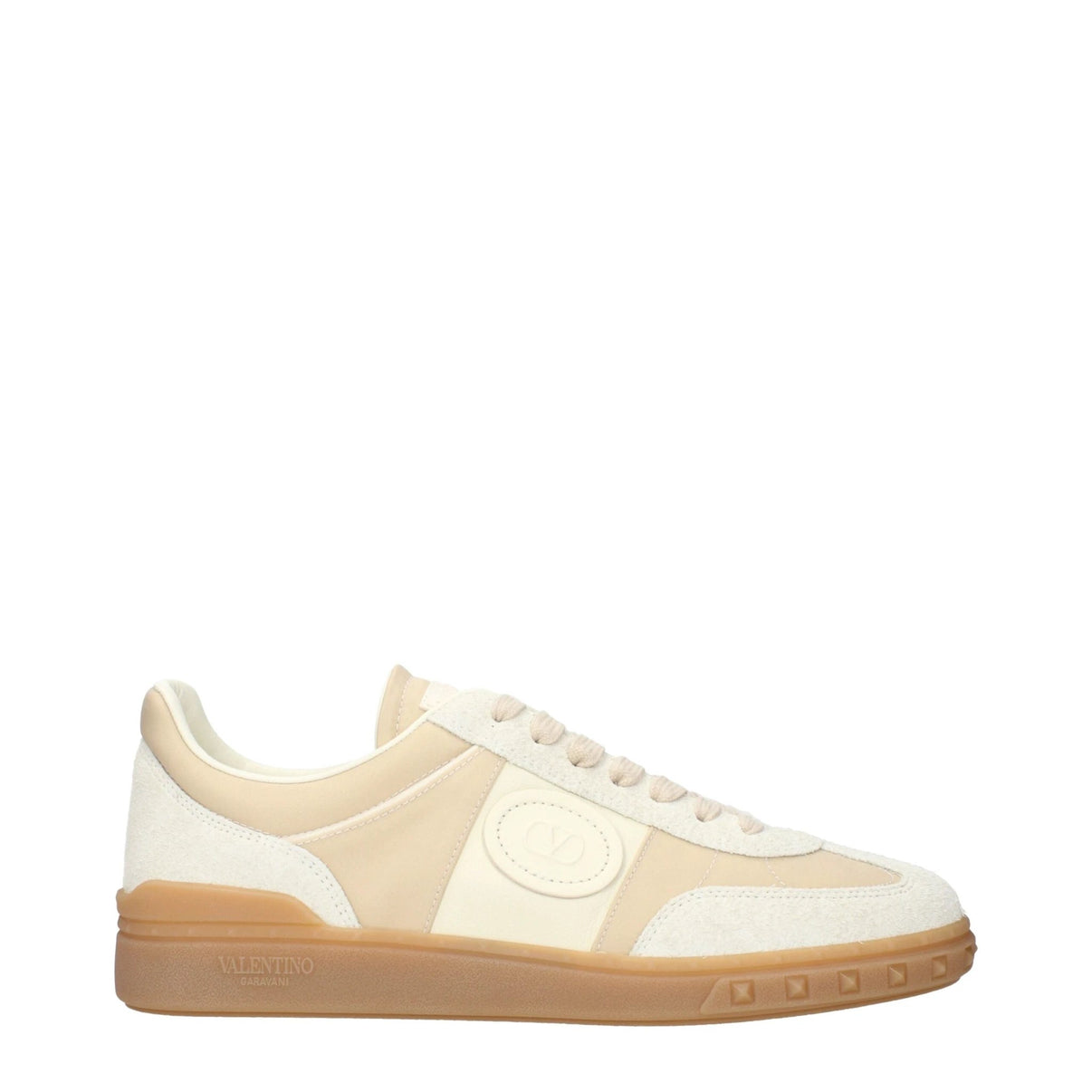 Valentino Garavani Beige Fabric Low Top Sneakers by Valentino Garavani