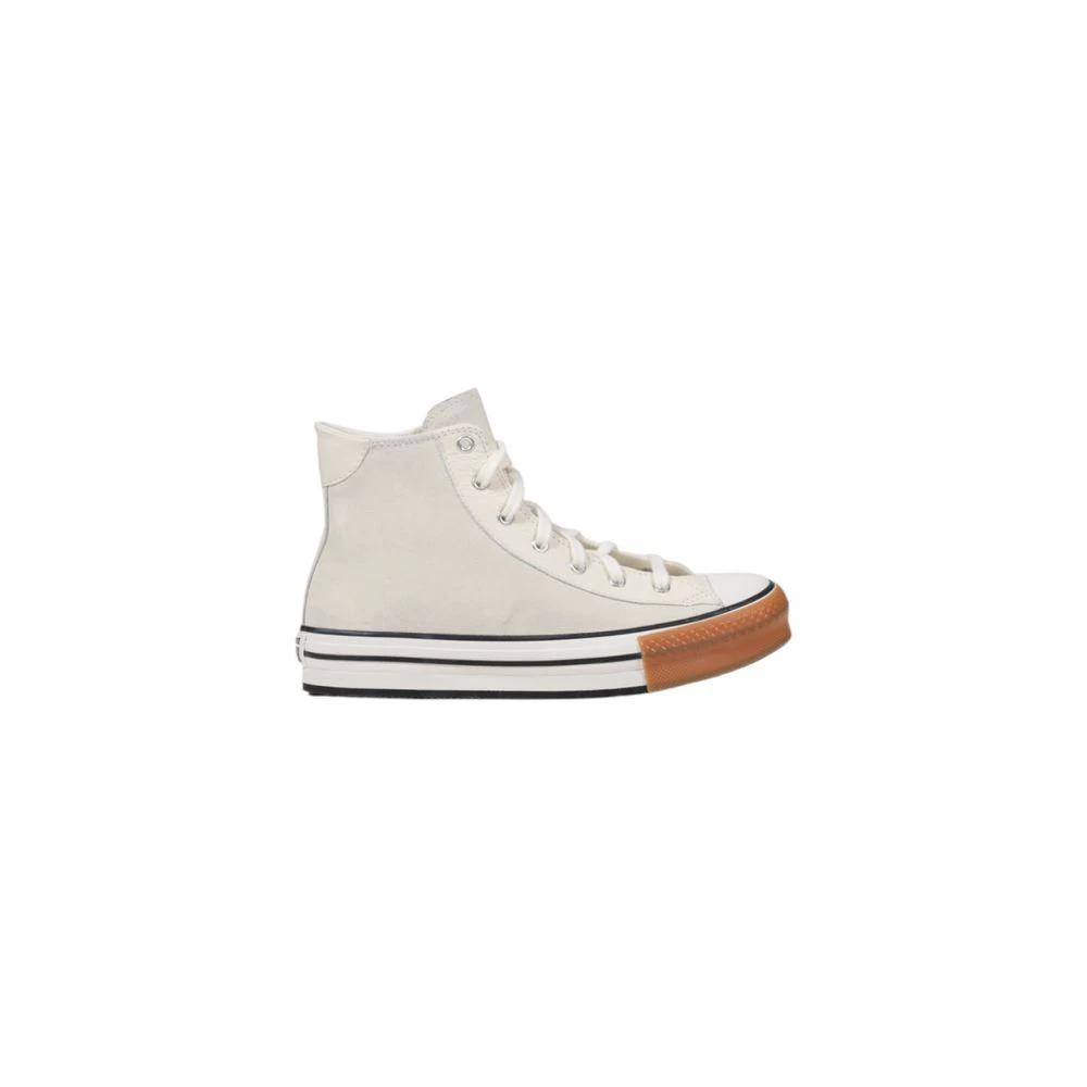 Converse Cream Leather High Top Sneakers by Converse