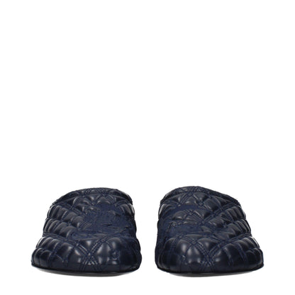 Burberry Blue Leather Slippers