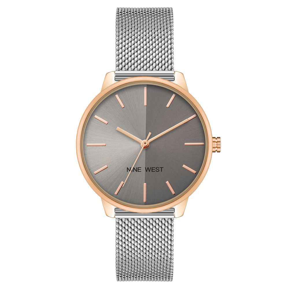 Nine West Gray Stainless Steel Bracelet Watch