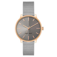 Nine West Gray Stainless Steel Bracelet Watch