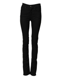 Armani Jeans Black Mid Waist Cotton Stretch Skinny Denim Jeans